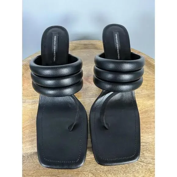 French Connection Womens Valerie Vegan Leather Slip On Heel Sandals Size 9 NWB - Picture 2 of 13